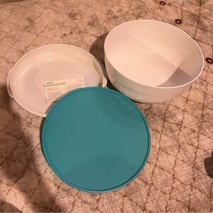 Tupperware Preludio Serving Bowl Speckled Domed Cover + Lid